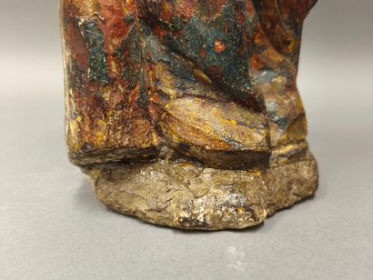 Virgin and Child in carved and polychromed...