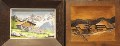 SAVOIE - Série de deux tableaux sur bois...