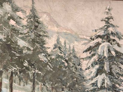 BRIENNE (XXème siècle). Paysage de neige
Huile...