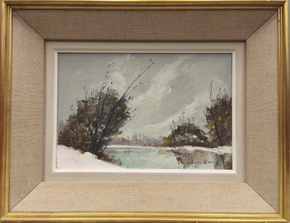 Charles CUZIN (1907-1975). Paysage de bord...