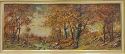 Emile SIMONOD (1893-1926). Paysage d'automne...
