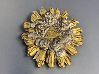 Bas-relief Gloire in gilded and silvered...
