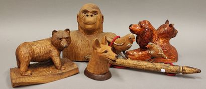 Ours en bois sculpté - H. 17 cm - L. 24 cm
Joint...