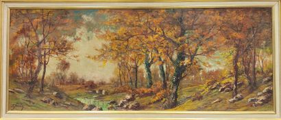Emile SIMONOD (1893-1926). Paysage d'automne...