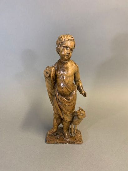 Saint John the Baptist. Statuette in natural...