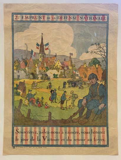 Lot de 4 affiches lithographiques comprenant...