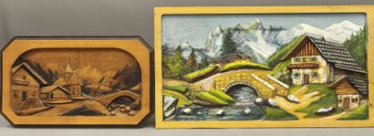 SAVOIE - Série de deux tableaux sur bois...