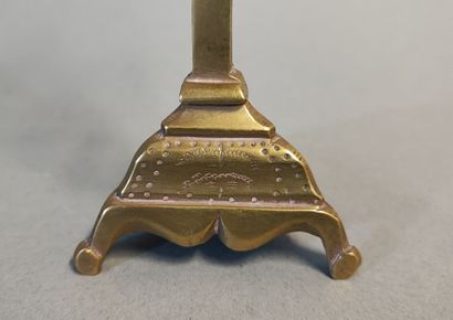 Bronze cross and bronze incense holder with...