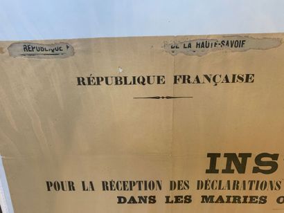 Lot de 6 affiches comprenant : - Ordre de...