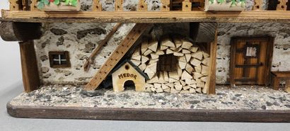 Façade miniature de chalet de montagne réalisé...