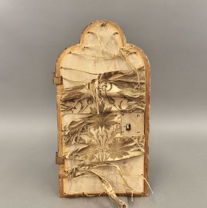 Gilded carved wood tabernacle door (Wear)....