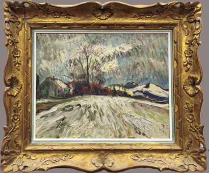 Ecole du XXème siècle, Paysage enneigé
Huile...