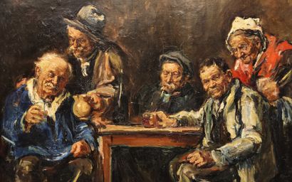 Isabelle MEGE (1878 - 1966). Les buveurs...