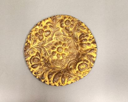 Embossed, chased and gilded copper ceremonial...