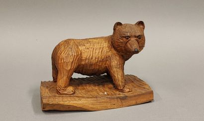 Ours en bois sculpté - H. 17 cm - L. 24 cm
Joint...