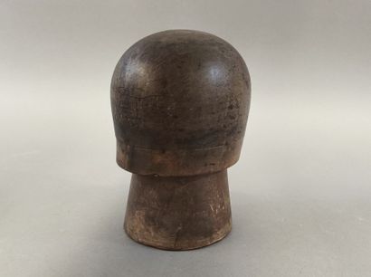 Antique walnut hat form composed of two elements....