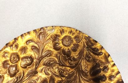 Embossed, chased and gilded copper ceremonial...