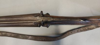 Fusil de chasse à broche pontet volute, crosse...