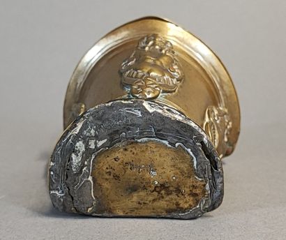 Bronze cross and bronze incense holder with...