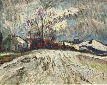 Ecole du XXème siècle, Paysage enneigé
Huile...