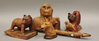 Ours en bois sculpté - H. 17 cm - L. 24 cm
Joint...
