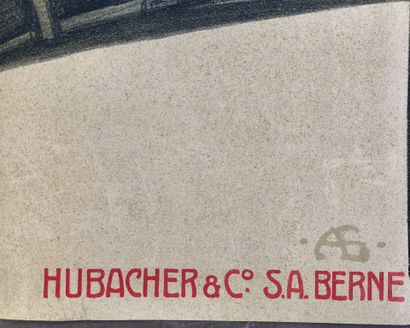 HUBACHER & Cie. Affiche lithographique Haute...