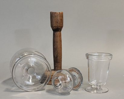 Lot of antique glassware including a blown...
