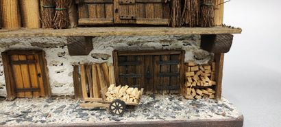 Façade miniature de chalet de montagne réalisé...