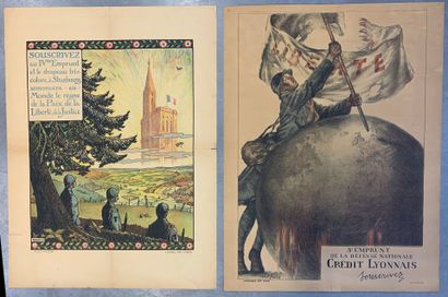 Lot de 6 affiches et 8 reproductions comprenant...