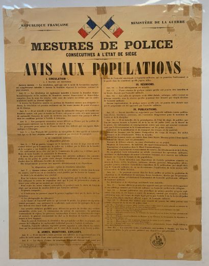 Lot de 7 affiches comprenant : - Ordre de...