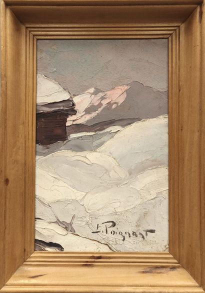 Lucien POIGNANT (1905-1941). Chalet de montagne...