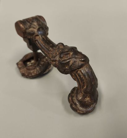 Metal knocker with lion's head design. 
19th...