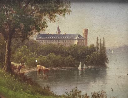 Ecole du XIXème siècle. L'abbaye d'Hautecombe...
