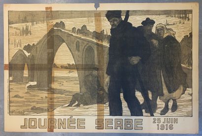 Lot de 4 affiches lithographiques comprenant...