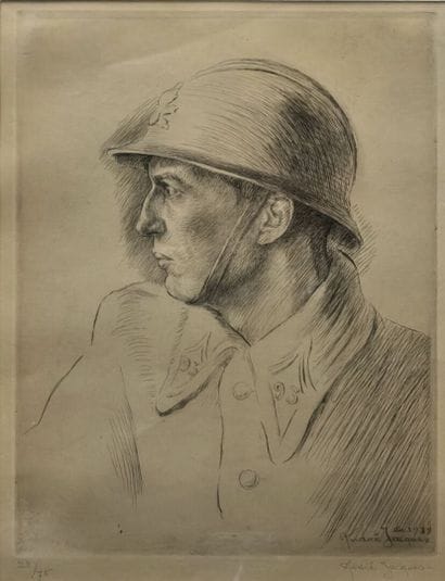 André JACQUES (1880 -1960). Portrait de Pierre,...