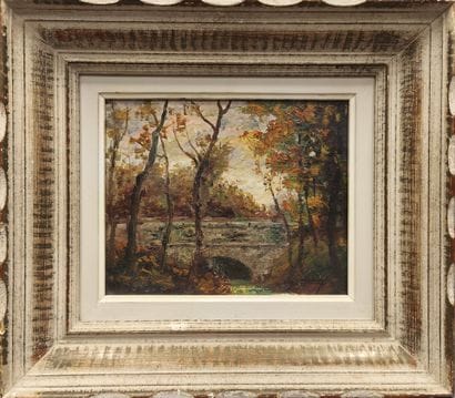 Emile SIMONOD (1893-1977). Le pont aux environs...