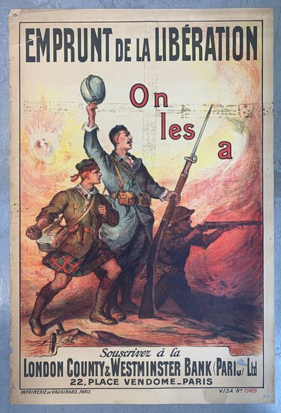 Lot de 4 affiches lithographiques sur les...