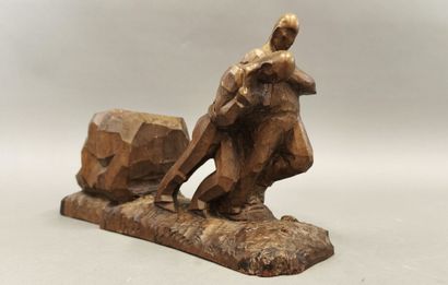 AULLATE (? XXème siècle). Paire de serre-livres...