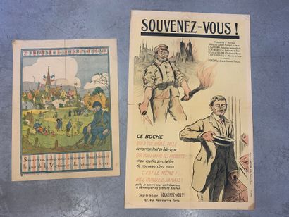 Lot de 6 affiches et 8 reproductions comprenant...