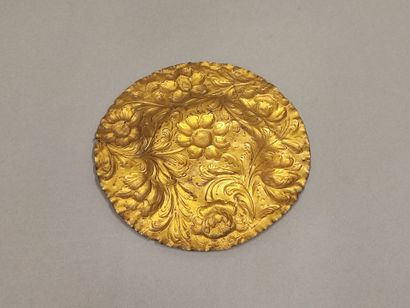 Embossed, chased and gilded copper ceremonial...
