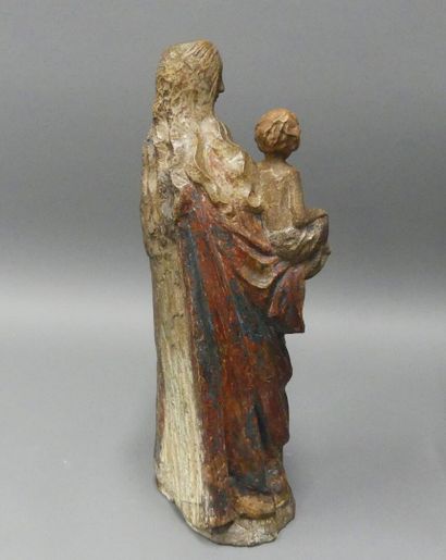Virgin and Child in carved and polychromed...