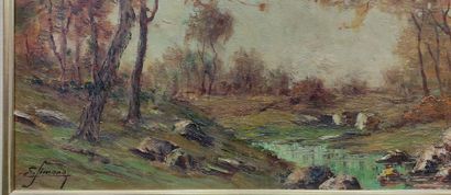 Emile SIMONOD (1893-1926). Paysage d'automne...