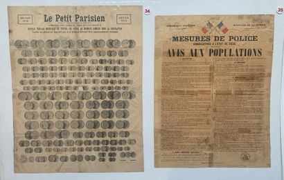 Lot d'affiches comprenant : - Le Petit Parisien...