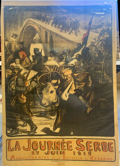 Lot de 2 affiches lithographiques comprenant...