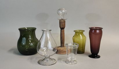 Lot of antique glassware including a blown...