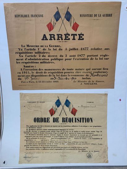Lot de 7 affiches comprenant : - Ordre de...