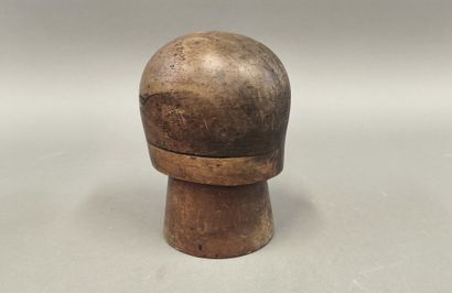 Antique walnut hat form composed of two elements....