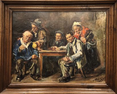 Isabelle MEGE (1878 - 1966). Les buveurs...