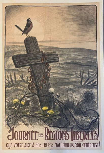 Lot de 4 affiches lithographiques comprenant...