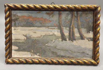 Ecole Russe du XXème siècle. Paysage aux...